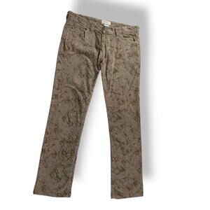 Isabel Marant Etoile Corduroy Pants Size 3 Tan Abstract Print Skinny French Boho